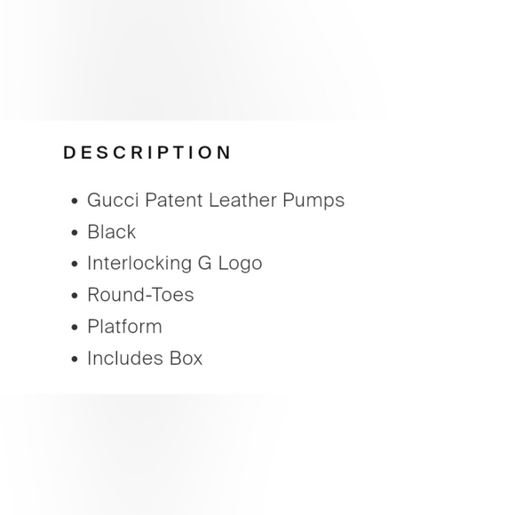 NWOT GUCCI Interlocking GG Logo Round Toe Black Patent Leather Pumps Shoes Heels - Picture 6 of 9